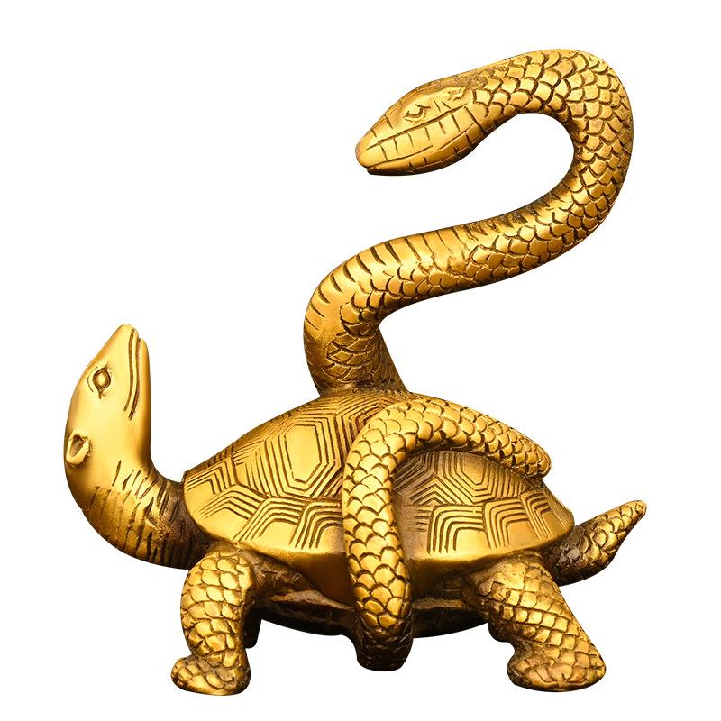 Pure Xuanwu Ornament Beast Wealth-Attracting Treasure Decoration Copper Turtle Snake Four Directions Mythical Be