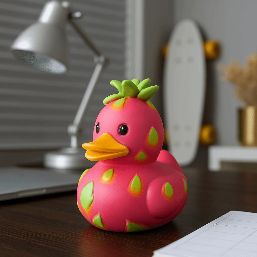 Decorative Dragon Fruit Duck Figurine Cartoon Duck Ornament Watermelon Duck Statue  Desktop Display
