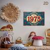 2D Flat, 1pc Vintage 1975 Metal Tin Sign Wall Art - "Made In 1975 100% Original" Rustic Iron Plaque, 12x8 Inch Retro Decor