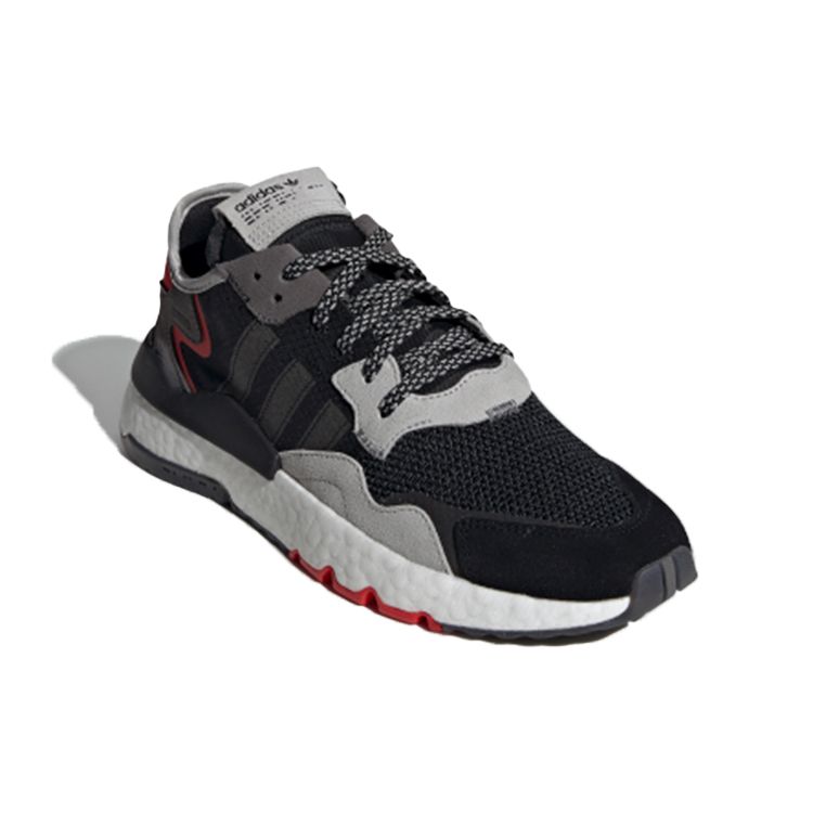 Adidas Originals Nite Jogger Fabric Suede Sports Comfortable Non-Slip Low-Top Lifestyle Casual Shoes Unisex Casual Shoes Black Red G26311