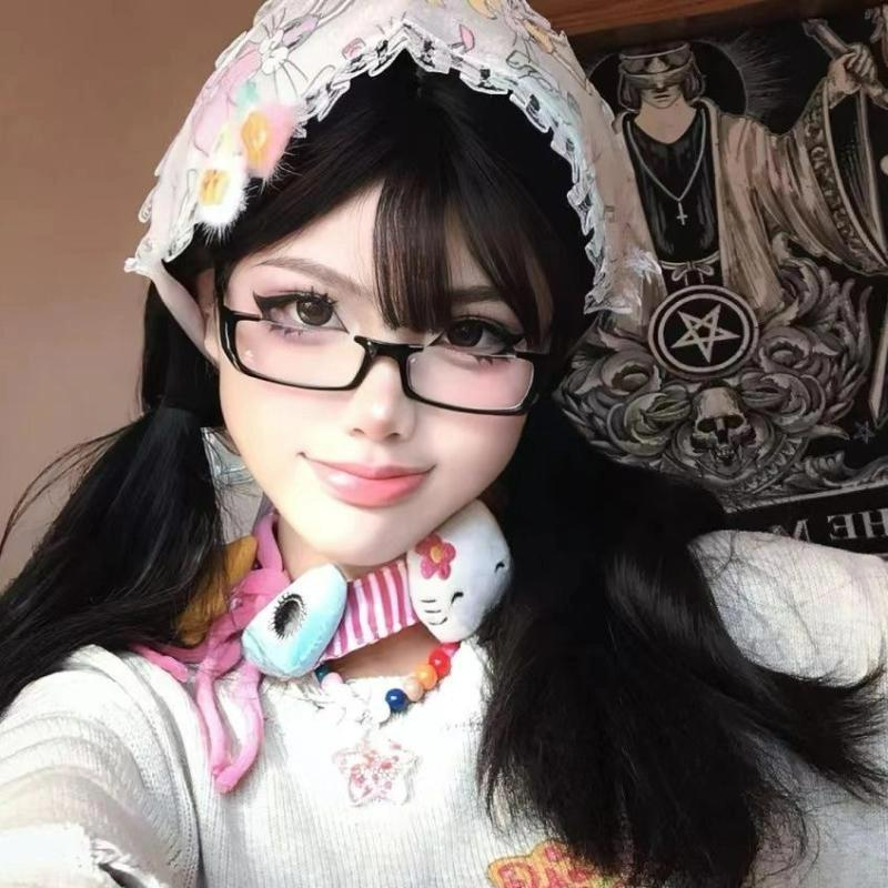 Y2K Crying Tears Half Frame Glasses For Men Women Spice Girl Anime Cosplay Hip Hop Funny Retro Eyeglass Subculture Accessory