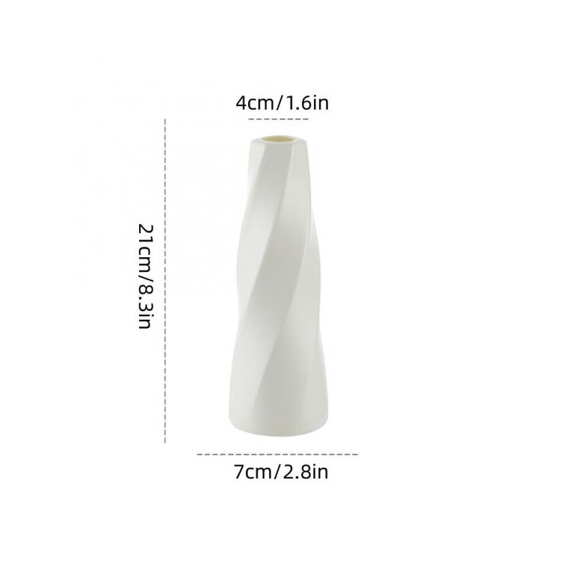 (Weiß) Einfacher Vasen-Dekor Wohnzimmer Blumenarrangement Vase Esstisch Luxuriöser Stil Vase, 2 Stück