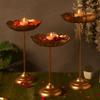 Beautiful Handcrafted Lotus Urli Bowl With Stands Diwali, Golden - 30 Cm