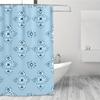1pc Retro Blue Ethnic Pattern Shower Curtain,Durable Polyester, Easy Clean,Plastic Hooks, Geometric Design for Bath/Window Decor