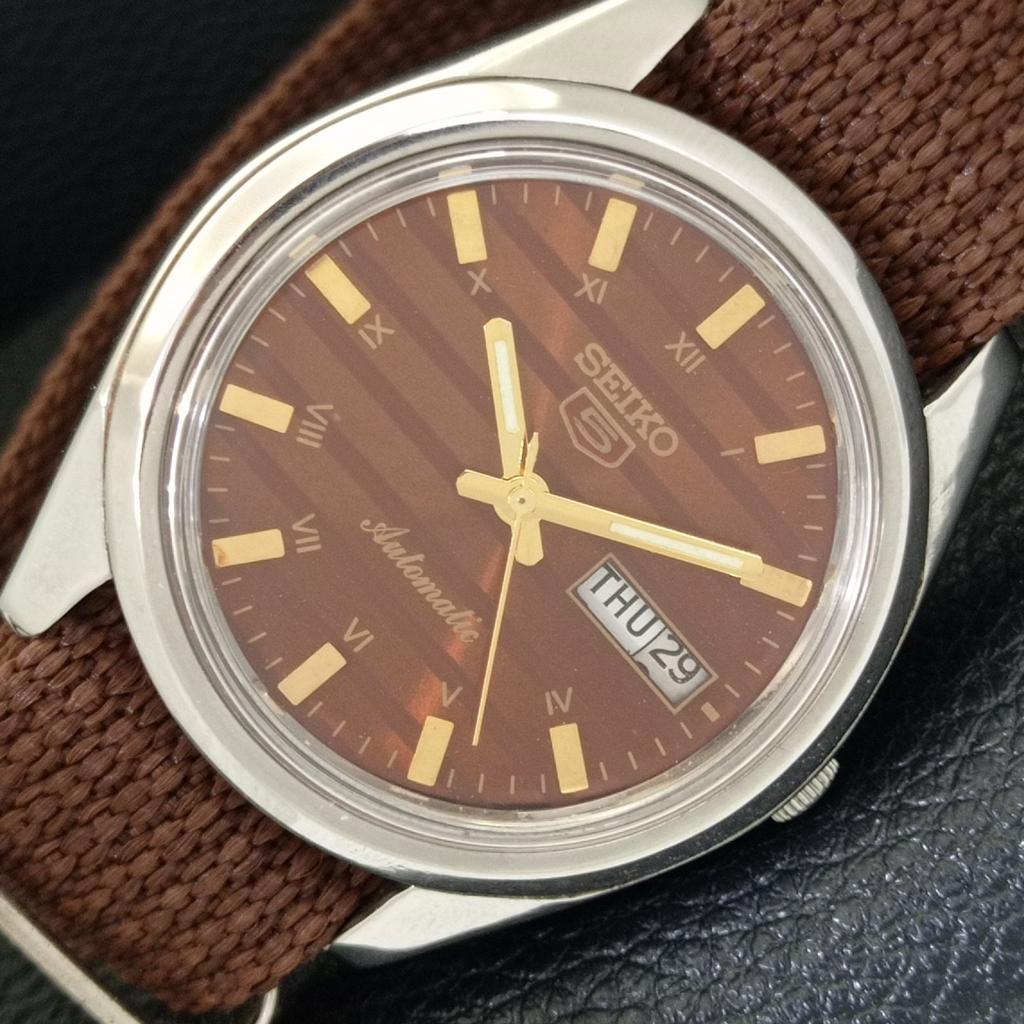 

VINTAGE SEIKO 5 AUTOMATIC 6309A JAPAN MENS BROWN COLOR DIAL WATCH a700456-5 R203-a700456