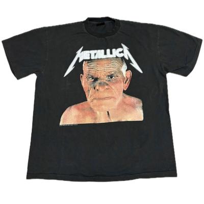 Vintage 1991 TOUR METALLICA Enter The Sandman Old Man XL Punto Singolo REPRINT