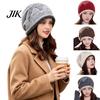 Stylish Commuter Winter Hat Women Slouchy Hat, Retro Jacquard Star Knit Cap, Rolled Cap Edge, Warm Fashion Grunge for Skiing Skating Snowboarding