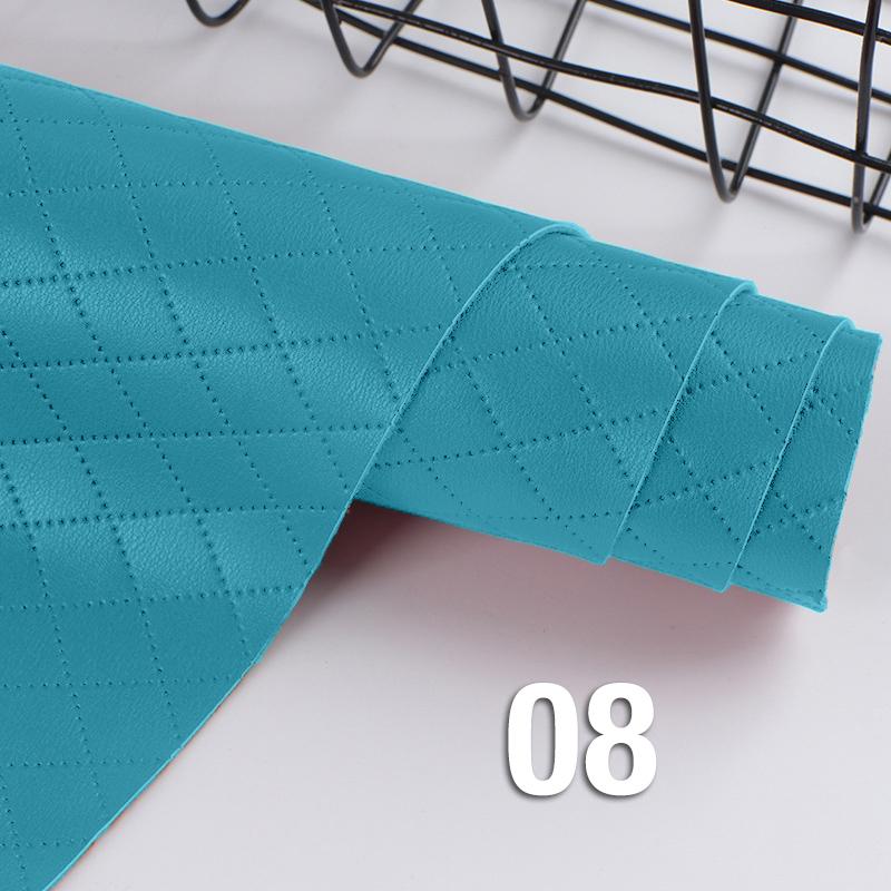 1/2 Yards Rhombus Plaid PU Lederstoff 1mm weiches elastisches Leder für DIY Sofa Schuhtaschen Auto Interieur Tischmatte Home Polster