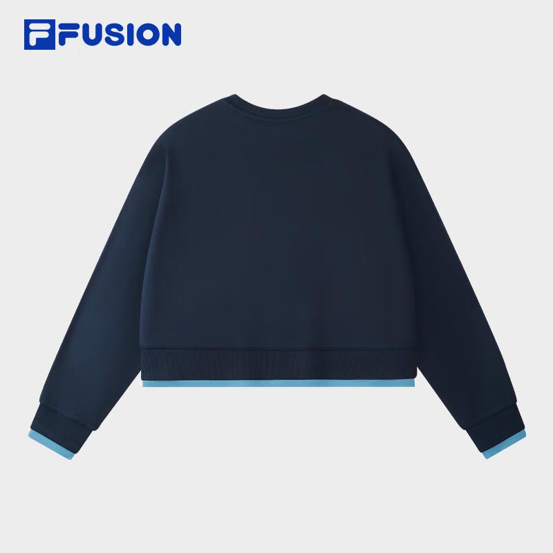 FILA FUSION Women's Faux Two-Piece Short Pullover Sweatshirt