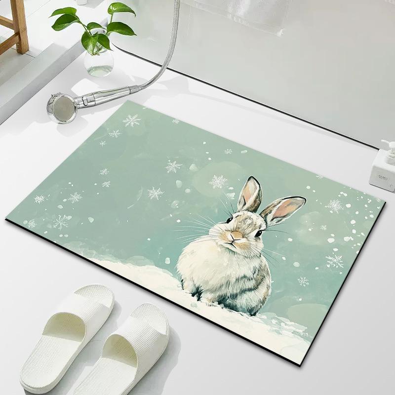 Snowman Entrance Door Mat Household Wear-resistant and Dirt-resistant Entrance Door Mat Bedroom Door Carpet Non-slip Floor Mat