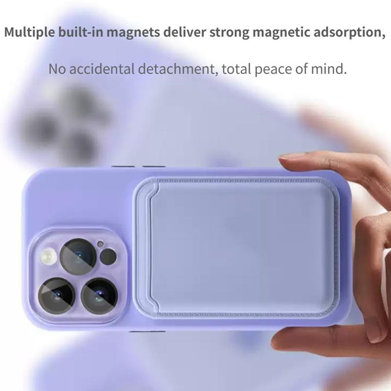 Candy Color Original Liquid Silicone Card Bag Case for IPhone 17 ProMax 16 14 15 Strong Magnetic for Magsafe Card Storage Wallet