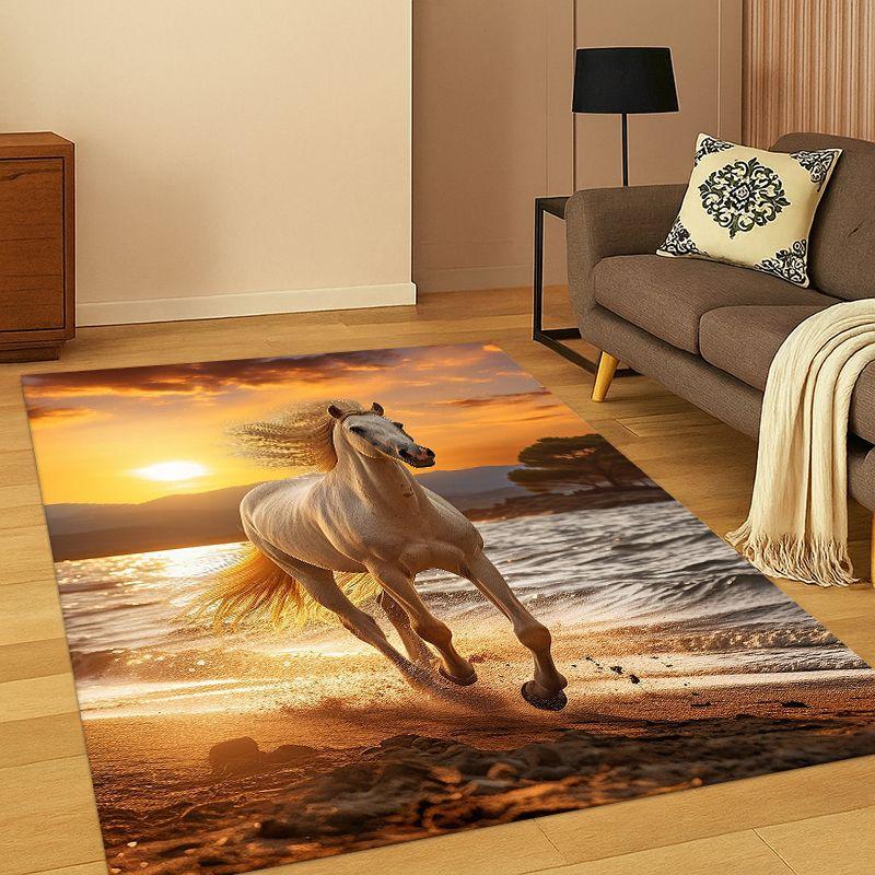 Tappeto Animale Cartoon Cavallo Steed per Camera da Letto Soggiorno Divano Sala Giochi Zerbino Decorazione Casa, Tappeto Area Bambini Antiscivolo