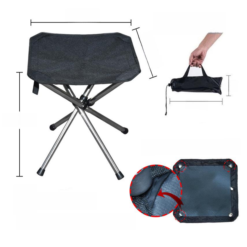 Portable Outdoor Telescopic Folding Camping Chair - Stainless Steel Fishing Stool