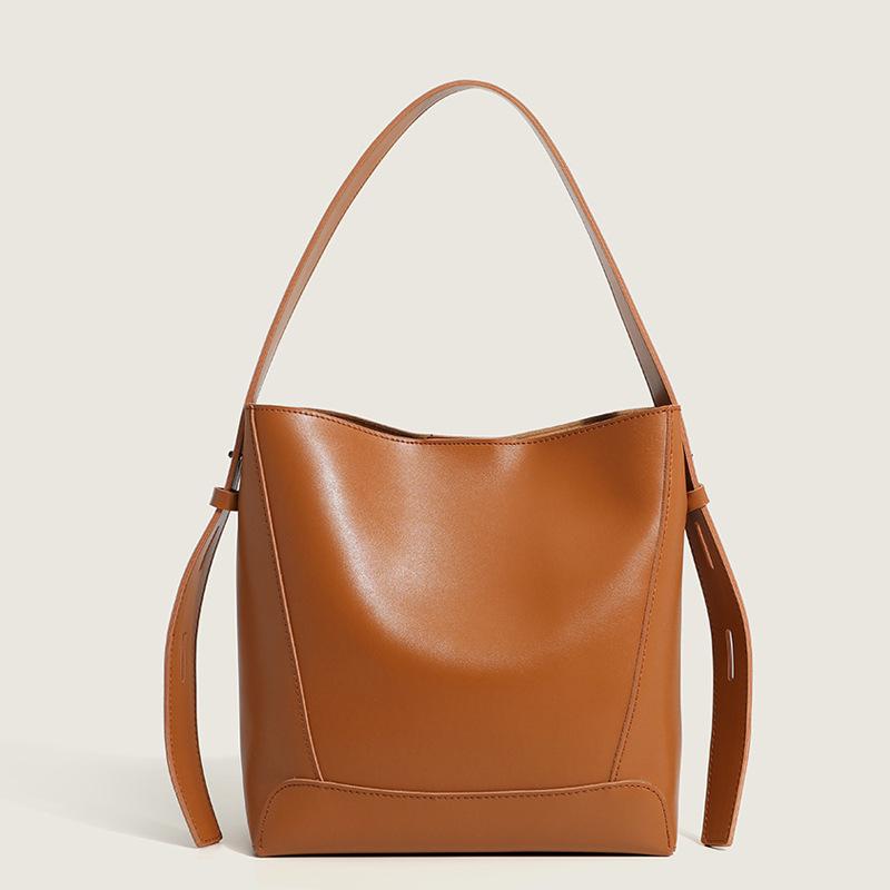 

Женская сумка повседневная однотонная мягкая сумка-ведро новая модная большой вместимости сумка-тоут для поездок на работу сумка на плечо коричневый