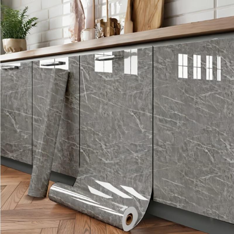 Waterproof and stain resistant wallpaper marble color 0.55mPVC living room kitchen sticker