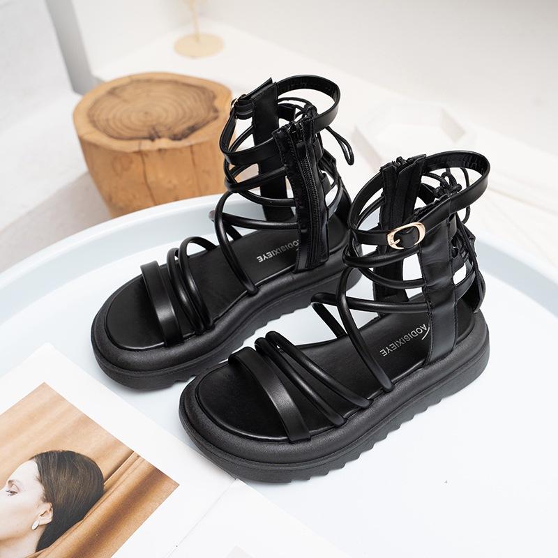 Korean Roman sandals women's 2025 summer new platform explosion + shoes ins wind wear fashion beach sandals