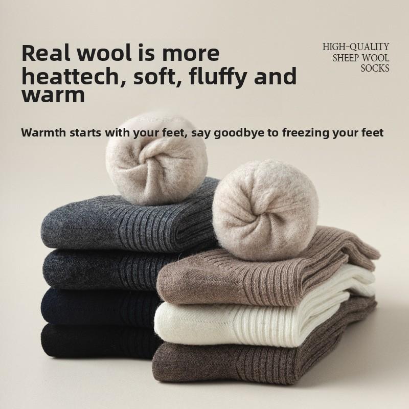 4 Pairs of Female Autumn/Winter Wear Resistant Warm Soft Fluffy Plus Long Wooly Socks