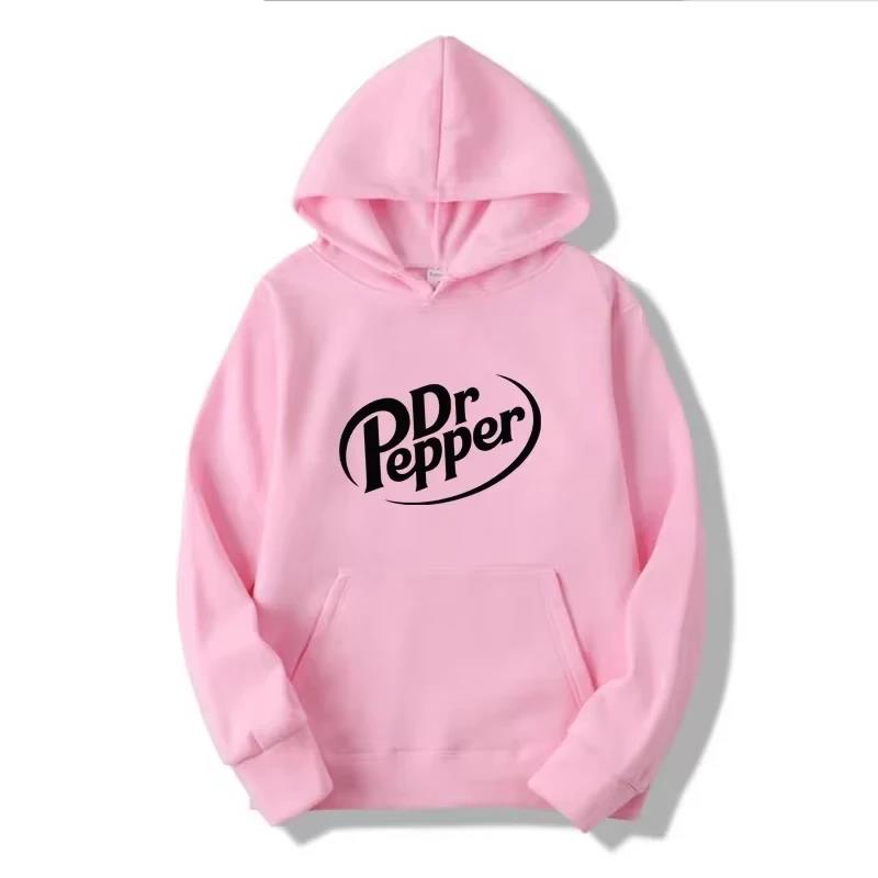 2025 Herbst Warme Dr. Pepper Buchstaben Bedruckte Hoodies Street Herrenmode Fleece Sweatshirts Lässig Unisex Pullover Tops Tre Fashion