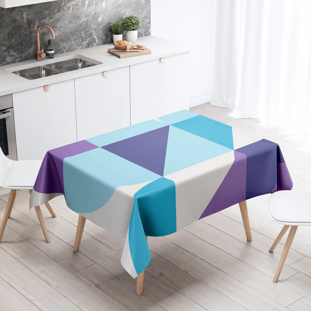 Geometrische Form-Tischdecke, Heimdekoration, schmutzabweisend, wasserdicht, Tischdekoration, rechteckige Küche, Kamin-Tops