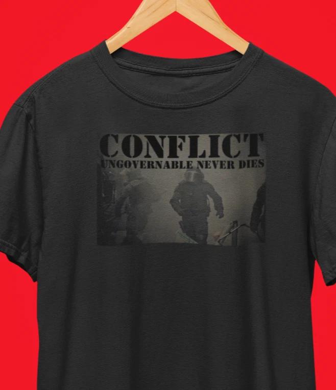 Футболка панк-стиля Conflict Ungovernable / Анархо-панк Права животных Веганская футболка Crass 2XL