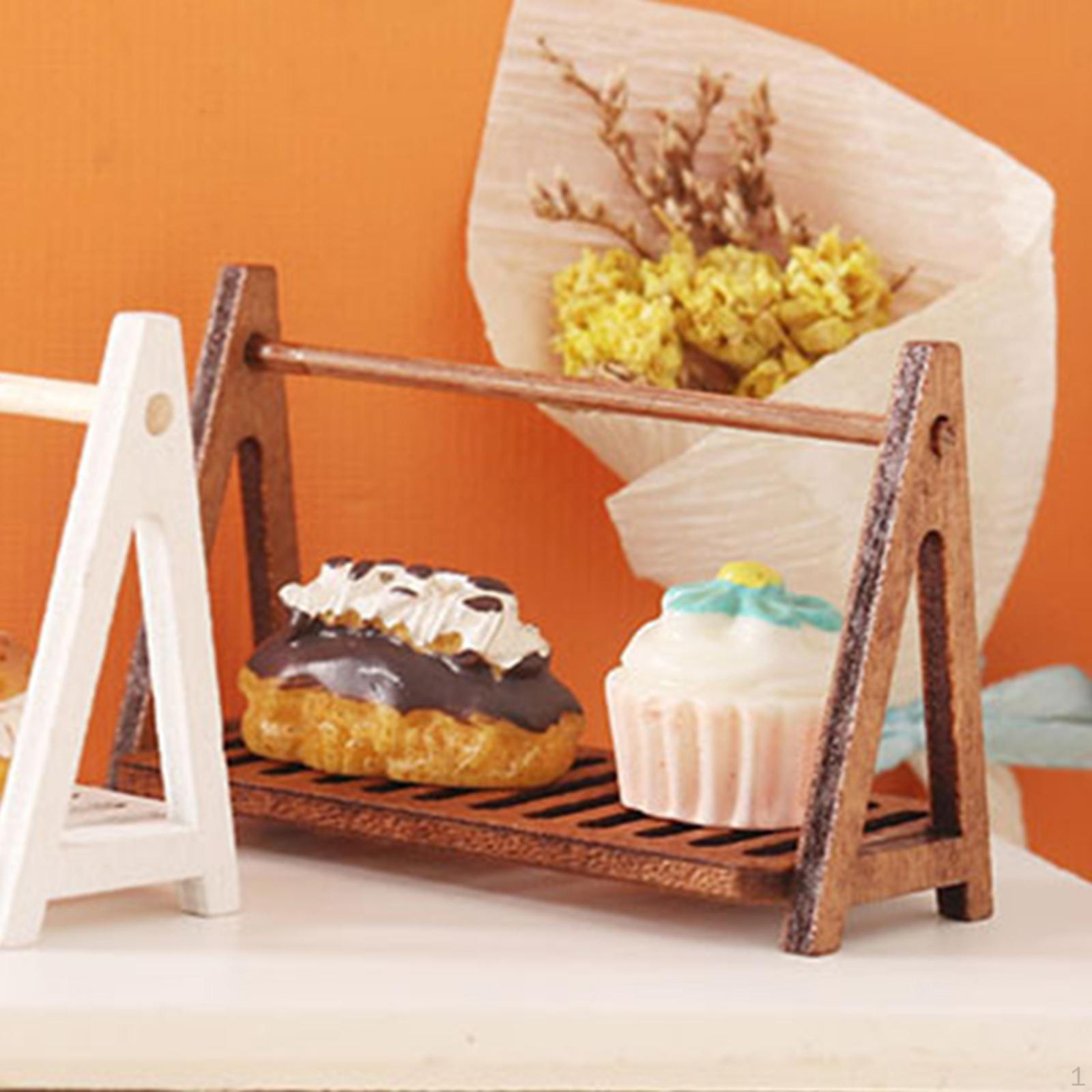 

1/12 Dollhouse Miniature Model Bread Shelf Doll Accessories Decoration Toy Life Scene Brown