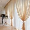 Hot European American Style Multicolor Bay Window Screening Modern Chiffon Solid Door Curtains Drape Panel Sheer White Blue Tulle for Living Room