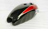 Triumph T140 Cherry & Black Painted Steel Fuel Petrol Tank With Cap + Badges