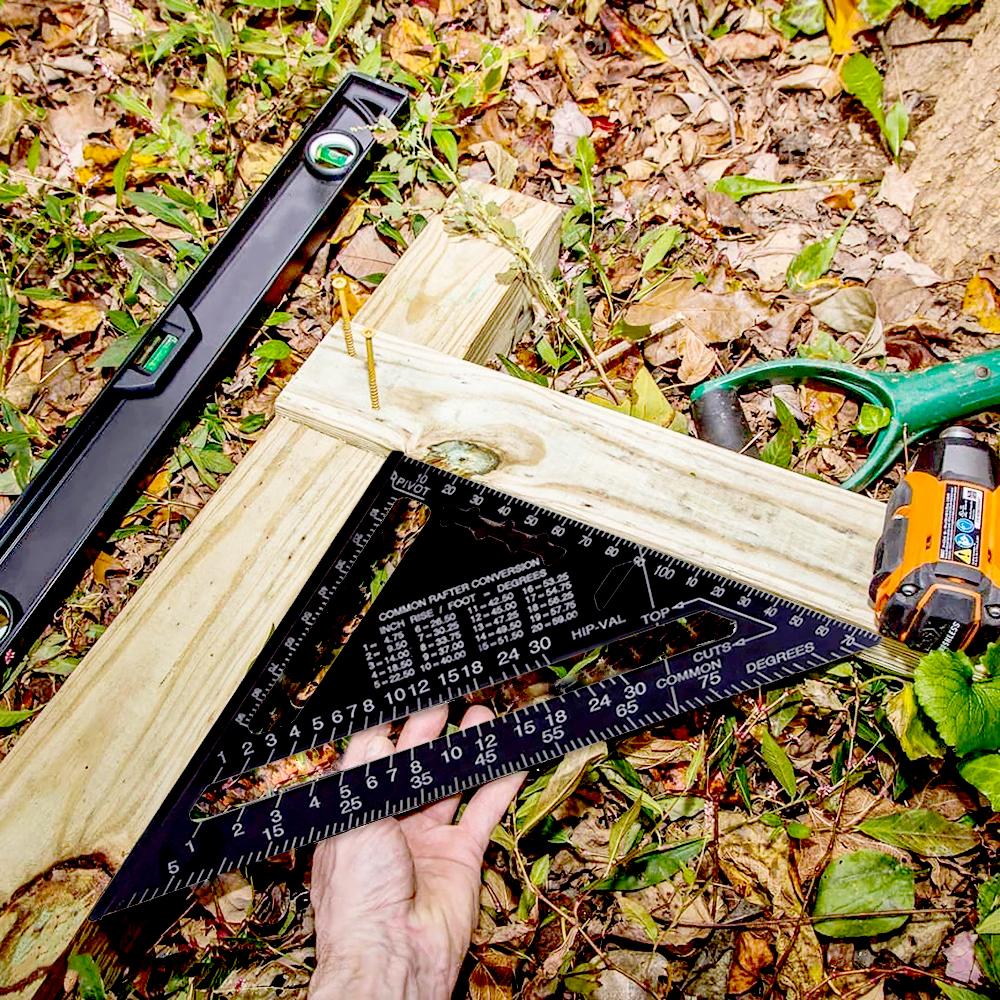 Alloy Metal Triangle Ruler Protractor for Woodworking and Carpentry 7 Inch Metric Rafter Square Carpenter Measuring Layout Tool