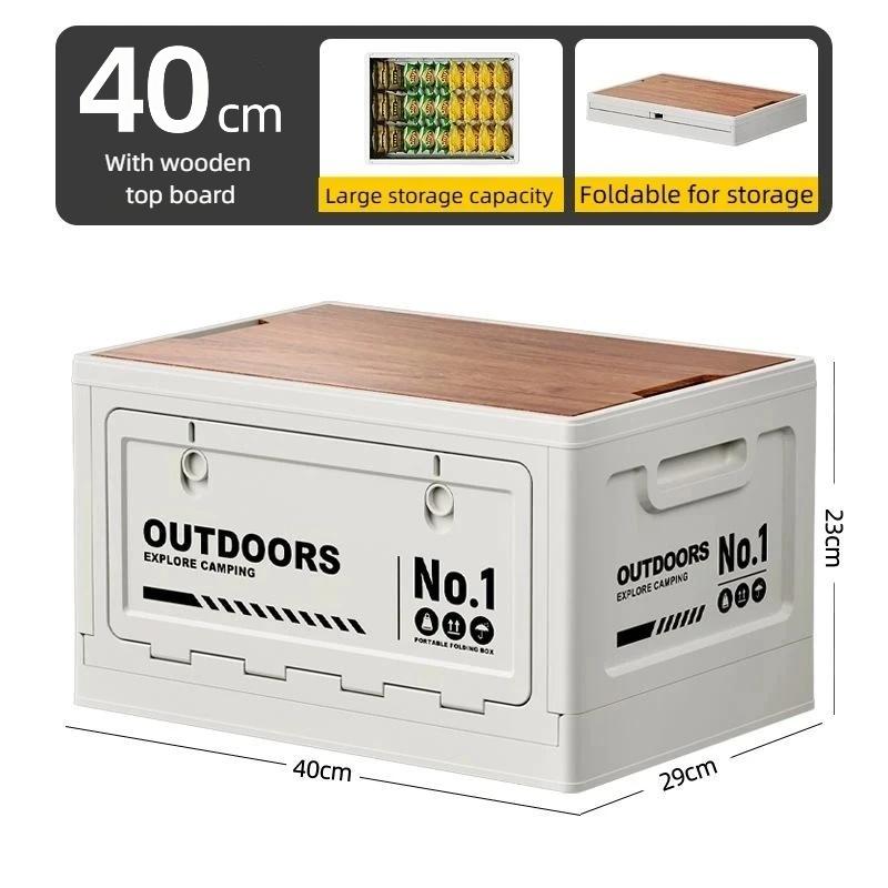 1Pcs Multifunctional Camping Box Foldable Car Trunk Storage Organizer With Bench & Cutting Board For Picnic