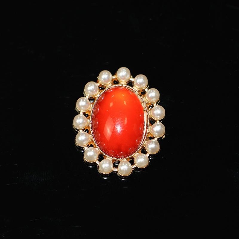 10Pcs Alloy Accessories Pearl Rhinestone Oval Flower Plate Diamond Buckle DIY Handmade Bridal Headgear Group Fan Accessories Material