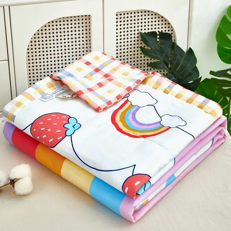 Summer Cool Cotton Quilt: Lightweight, Printed, for Double or Single Bedding
