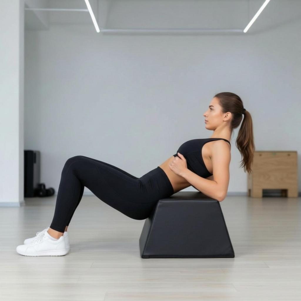 Hip Thrust Box Wipe-Clean Pad Compact for Home Gym
