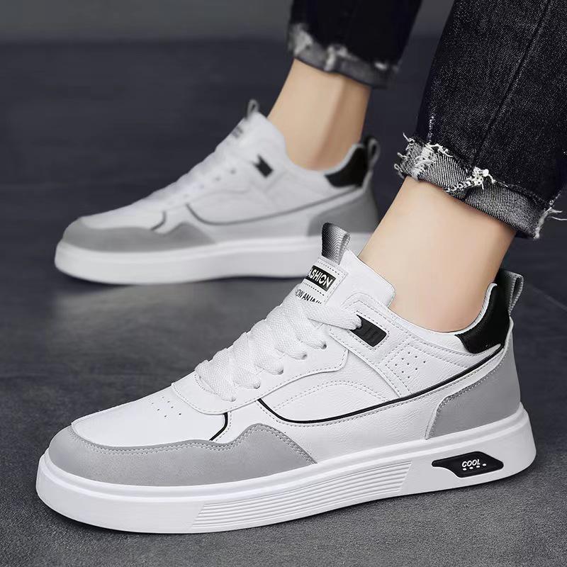 2024 Men's Casual Breathable Skate Shoes - Trendy, Versatile, White Sneakers for Teens & Students