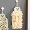 Cute Chenille Soft Hand Towels Home Super Absorbent Eco-Friendly Wipe Cloth with Hanging Loops for Kitchen Bathroom