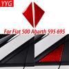 For Fiat 500 for Abarth 595 695 2008- Car Window A-pillar Triangular Panel Decoration Carbon Fiber Car Accessory Sticker