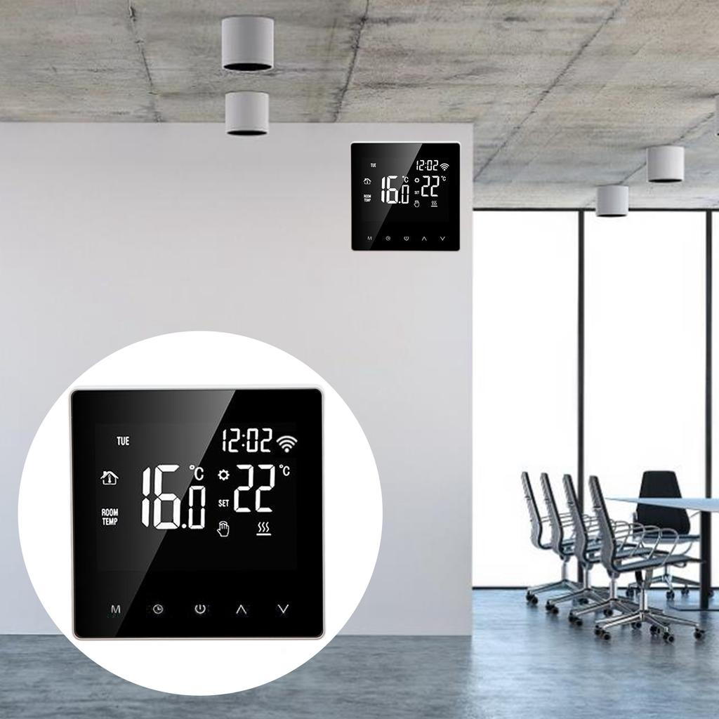 ME81H Smart WIFI LCD Thermostat Water Floor Heating Wall Boiler Electric Floor Heating Thermostat for Tuya AC230VWhite Background White Button 3A