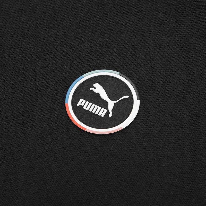 Puma Solid Color Logo Patch Crew Neck Sweatshirt Men Tops Black 535382-01