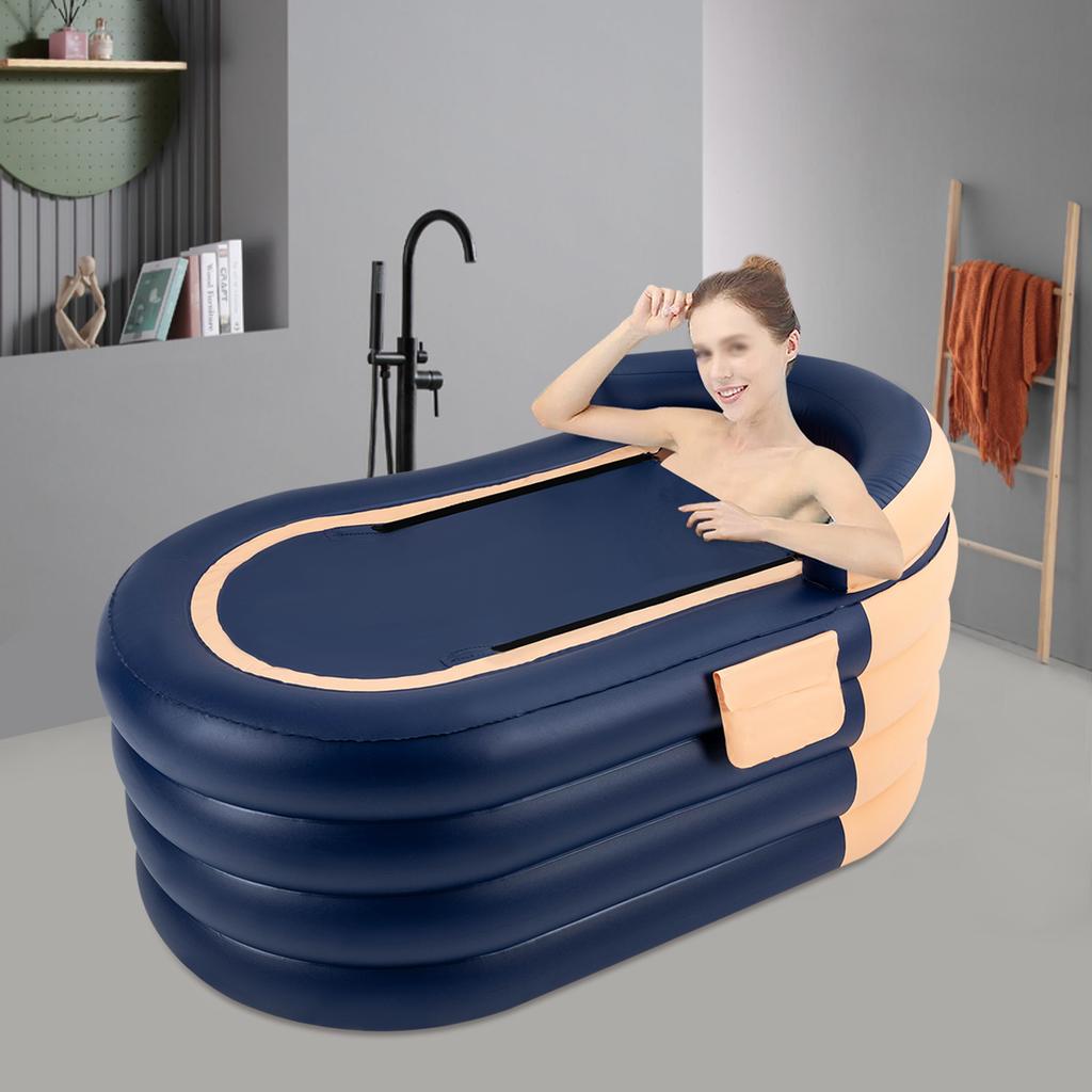 Aufblasbare Badewanne Aufblasbarer Swimmingpool 1,4m 4-lagiges PVC Erwachsenen-Spa-Wanne für das Baden zu Hause Sauna m. 6-lagiger Baumwollisolierung