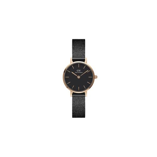 [Official Shop/2-Year Warranty/Authentic Import] Daniel Wellington DW Women's Petite Pressed Ashfield 24mm Watch in Black. Stylish, Popular, Cute Mesh