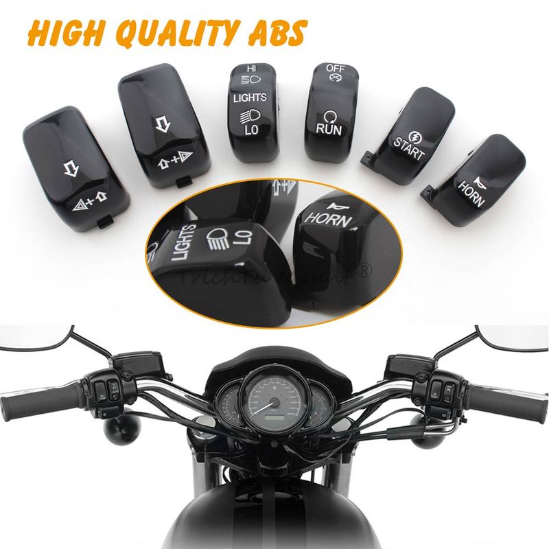 Motorcycle Accessories Handlebar Control Switch Housing Cover Switch Button Caps For Harley Sportster Dyna Softail Truning V Rod