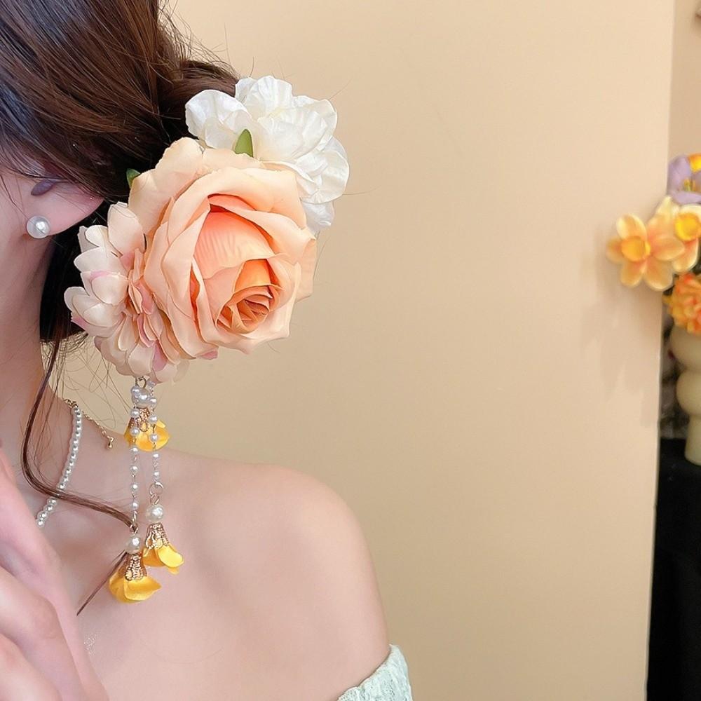 Rose Flower Butterfly Orchid Hairpin Tassel Hanfu Hair Accessories  Photography Props