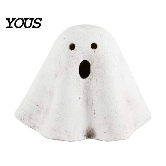 Holiday Tabletop Ornament Light Up Ghost Halloween Decoration, Cute Spooky Figurine with for Warm LED Indoor Mantel Fireplace Home Party Decor