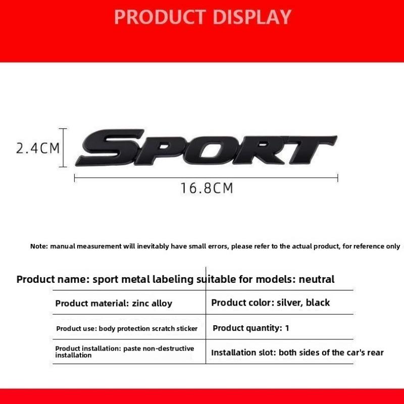 SPORT General Motors Body Metal Letter Modified Car Stickers Rear Personalized Decorative Stickers Scratch Covering