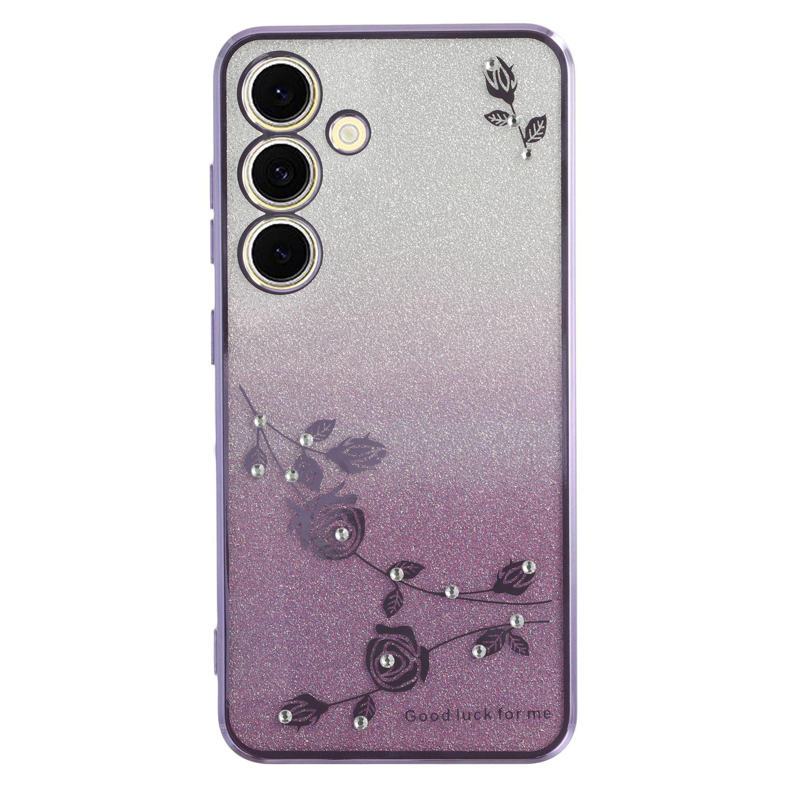 

KADEM For Samsung Galaxy S23 FE Case Rhinestone Decor Glitter Phone Cover Purple