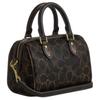 Coach Brown Signature Canvas Mini Rowan Duffle Bag with Leather Trim & Gold Hardware for Daily Use