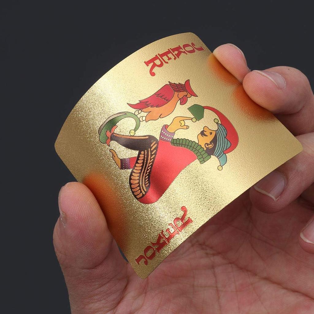 Cartas de jogar à prova d'água, cartas de plástico douradas para pôquer, novidades, ferramentas para jogos de tabuleiro, festa familiar, entretenimento ao ar livre