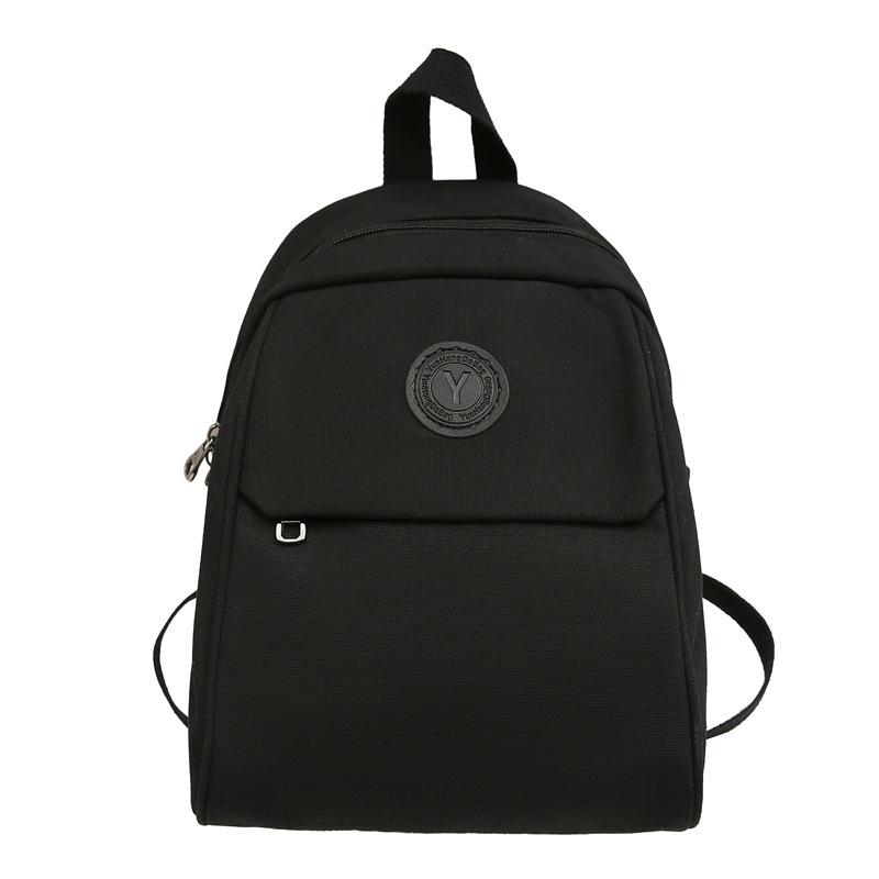 Женский холщовый рюкзак, легкая дорожная сумка чёрный