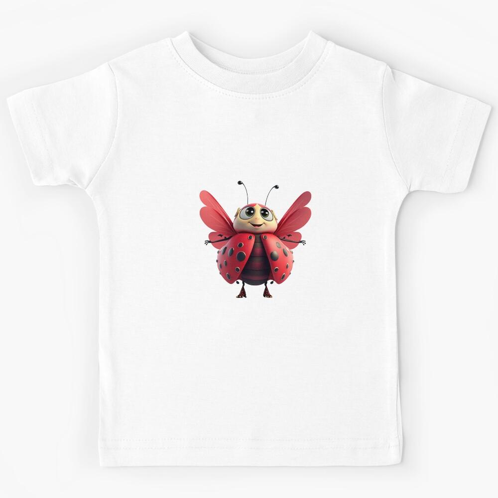Happy and Cute Ladybug Design Kids T-Shirt 100