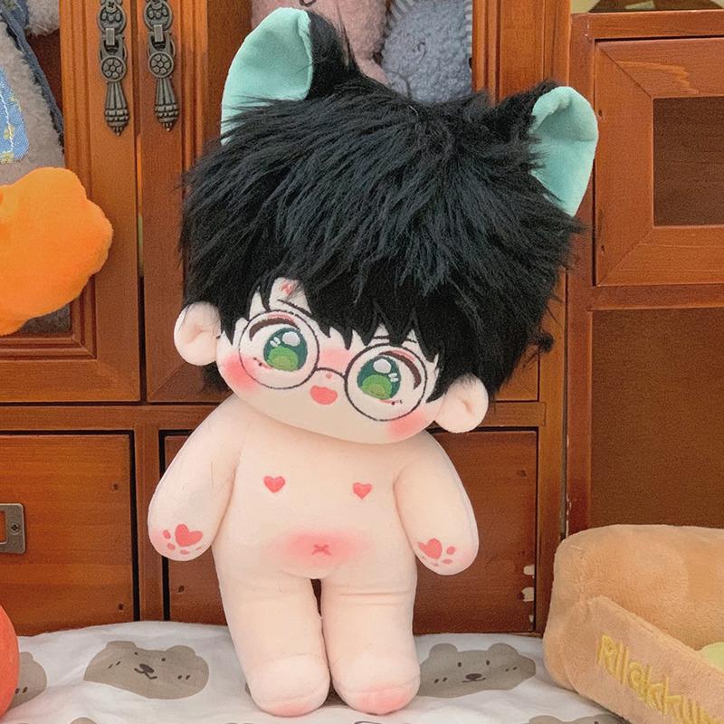 20cm Kawaii Plush Cotton Doll Idol Stuffed Star Figure Toys Signs Anime Magician Glasses Fat Body Doll Can Change Clothes Gifts