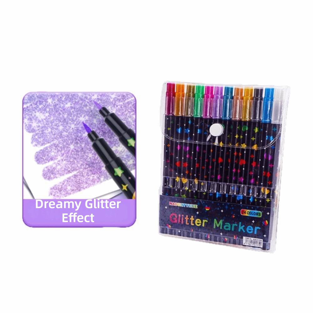 24/48/72/96 Colors Double-Ended Glitter Pens Quickly Dry Watercolor Pen  Drawing Painting